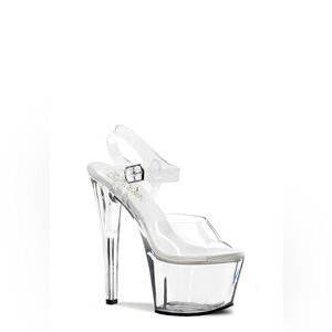 Pleaser Kiss 208 Platform Ankle Strap Dancer Heels- Size 8